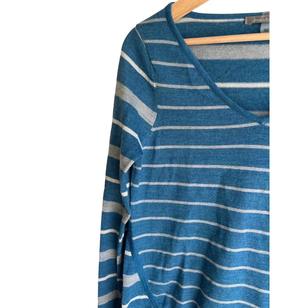 Smarwool size XS merino blend‎ sweater blue gray